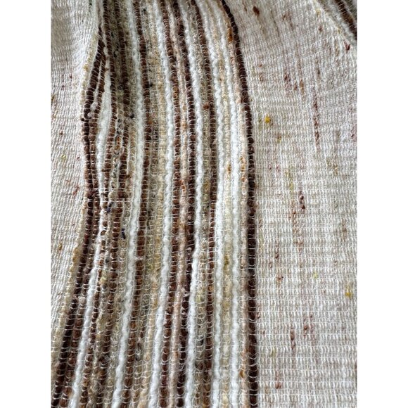 Vintage 70s pleated curtain, tan, brown vertical stripes, price for one - Picture 6 of 10